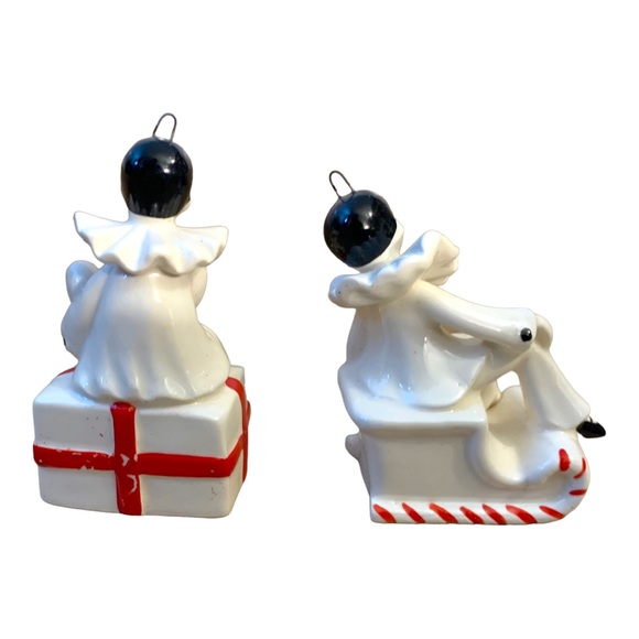 ADD-ON NWT Mime Doll Ceramic Christmas Tree Ornament Decor Set of Two - Picture 5 of 7